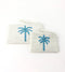 PALM TREE BEADED POUCH WHITE