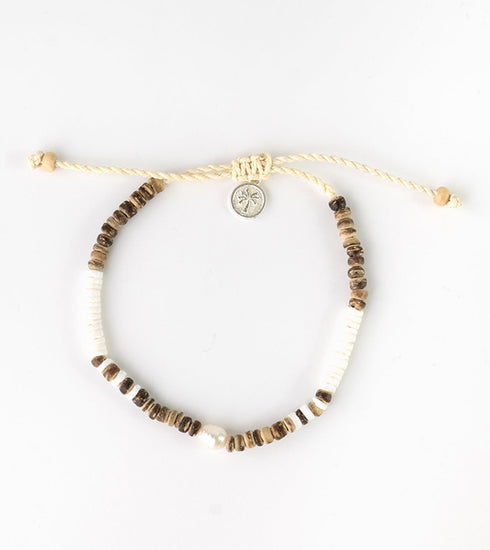 Kauai Puka Shell and Pearl Bracelet