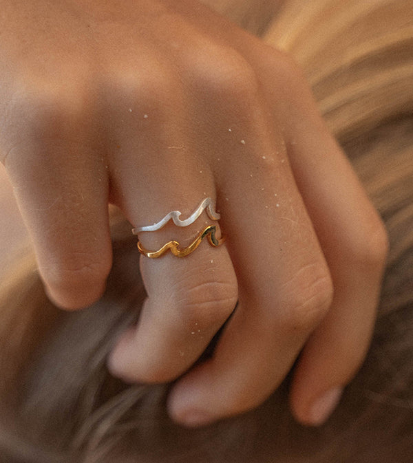 Surfer Girl Double Wave Ring GOLD