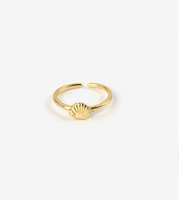 Shell Beach Adjustable Ring Gold