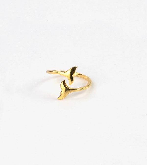 Whale Tail Wrap Ring Gold