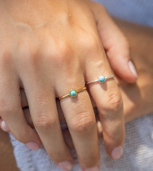 Turquoise Stone Ring Gold