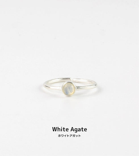Gemstone Adjustable Ring Silver