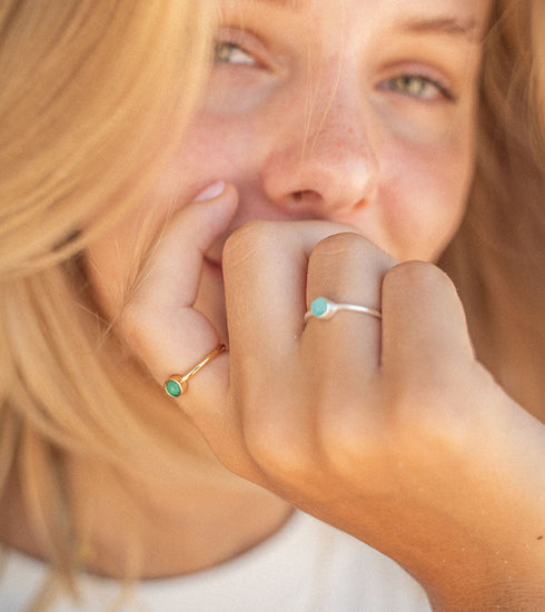 Gemstone Adjustable Ring Gold