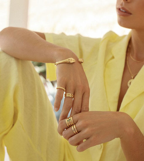 Zirconia Pebble ring gold