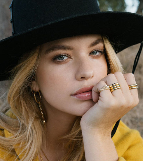 Zirconia Pebble ring gold