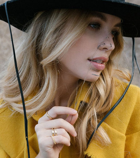 Citrine Pebble ring gold
