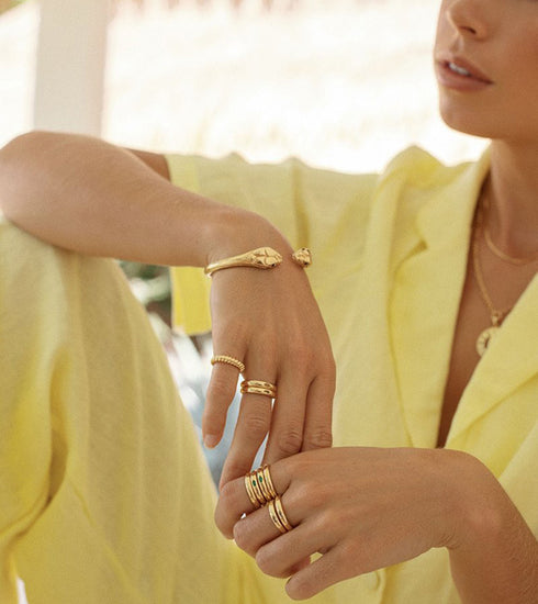 Citrine Pebble ring gold