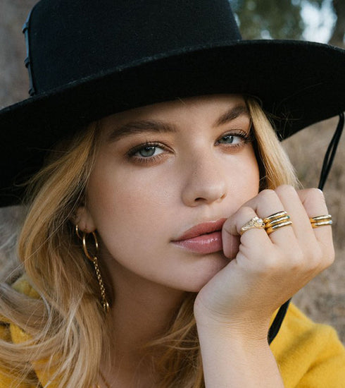 Citrine Pebble ring gold