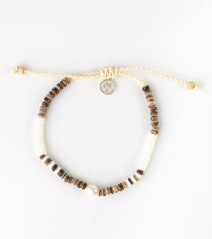 Kauai Puka Shell and Pearl Bracelet
