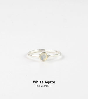 Gemstone Adjustable Ring Silver