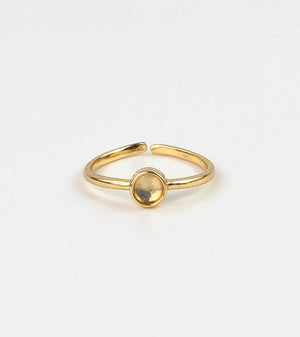 Gemstone Adjustable Ring Gold
