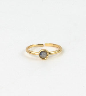 Gemstone Adjustable Ring Gold