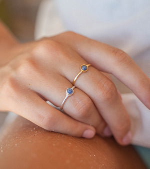 Gemstone Adjustable Ring Gold
