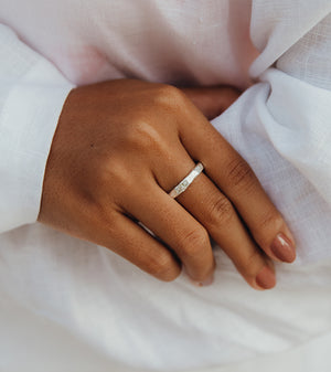 Flow With It Engraved Wave Ring Silver