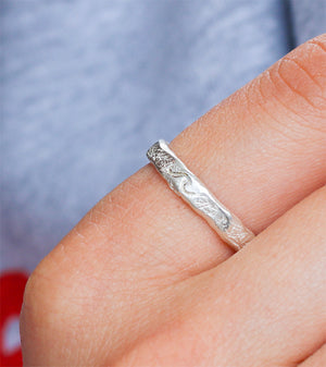 Flow With It Engraved Wave Ring Silver