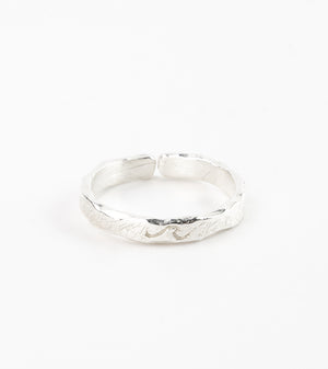 Flow With It Engraved Wave Ring Silver