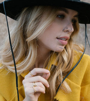 Citrine Pebble ring gold