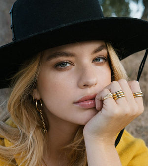 Citrine Pebble ring gold